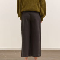 7115 by Szeki Textured Wide-Legged Skate Trouser, Black