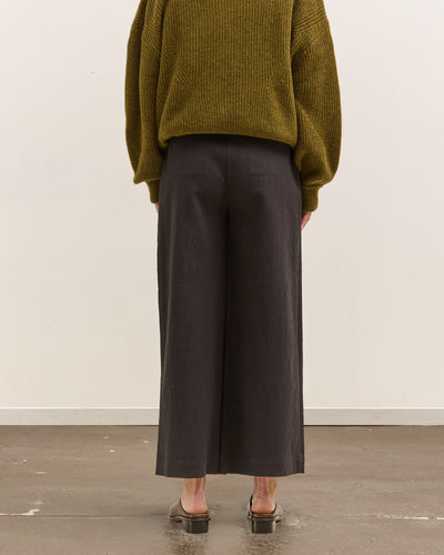 7115 by Szeki Textured Wide-Legged Skate Trouser, Black