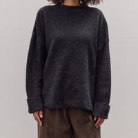 Oversized Mock Neck Sweater, Charcoal