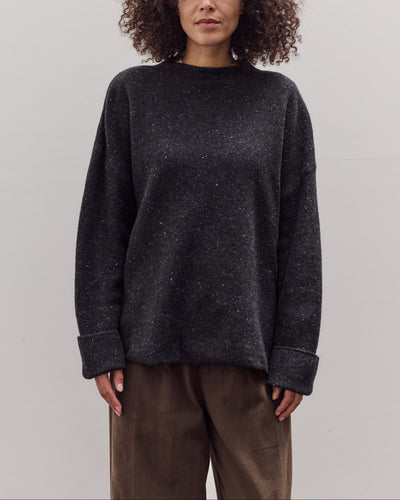 Oversized Mock Neck Sweater, Charcoal