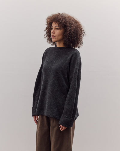 Oversized Mock Neck Sweater, Charcoal
