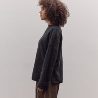 Oversized Mock Neck Sweater, Charcoal