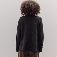 Oversized Mock Neck Sweater, Charcoal