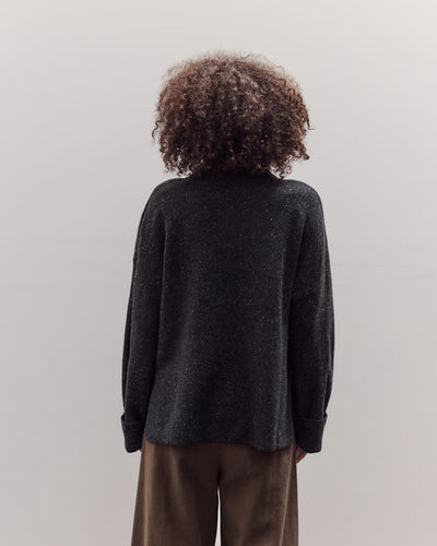 Oversized Mock Neck Sweater, Charcoal