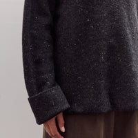 Oversized Mock Neck Sweater, Charcoal