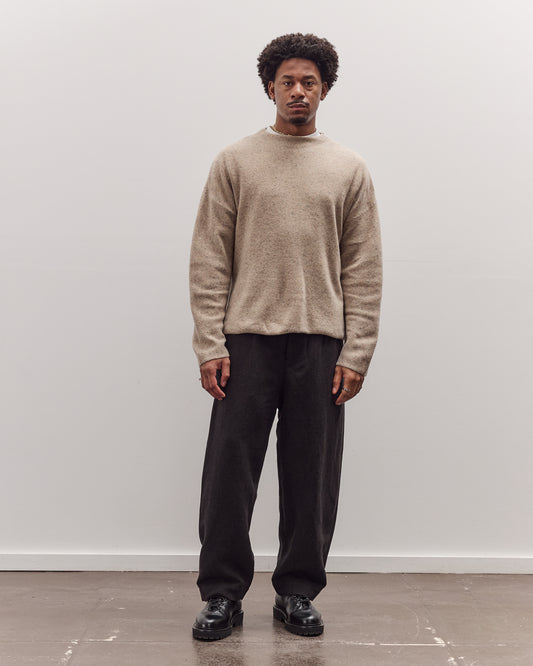 Oversized Mock Neck Sweater, Speckle Beige