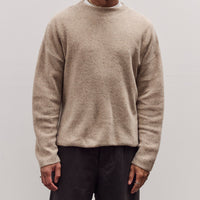Oversized Mock Neck Sweater, Speckle Beige