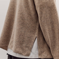 Oversized Mock Neck Sweater, Speckle Beige