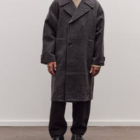 Double Breasted Wool Coat, Charcoal Gray
