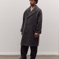 Double Breasted Wool Coat, Charcoal Gray