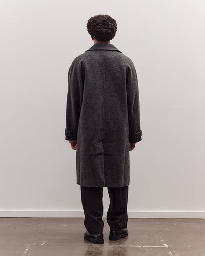 Double Breasted Wool Coat, Charcoal Gray