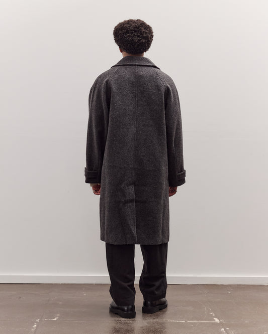 Double Breasted Wool Coat, Charcoal Gray