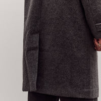 Double Breasted Wool Coat, Charcoal Gray
