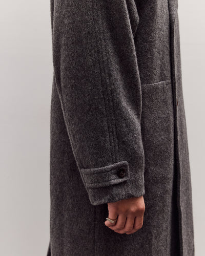 Double Breasted Wool Coat, Charcoal Gray