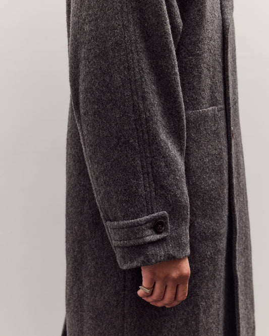 Double Breasted Wool Coat, Charcoal Gray