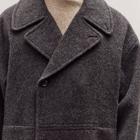 Double Breasted Wool Coat, Charcoal Gray