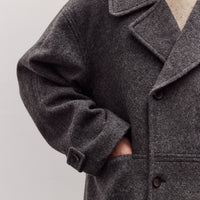 Double Breasted Wool Coat, Charcoal Gray