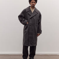 Double Breasted Wool Coat, Charcoal Gray