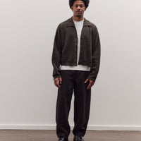 Collared Cropped Cardigan, Olive Brown