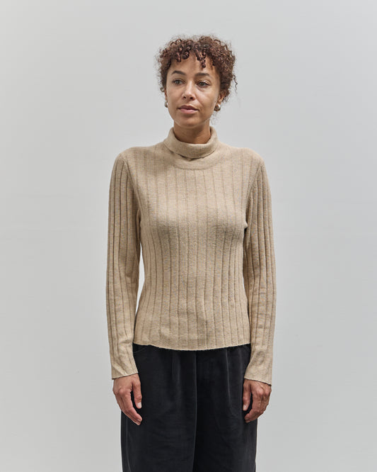 7115 Yak Ribbed Roll-Neck Sweater, Desert Sand