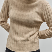 7115 Yak Ribbed Roll-Neck Sweater, Desert Sand