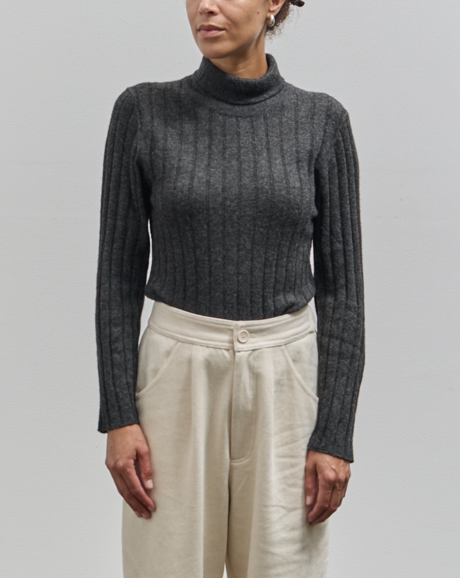 7115 Yak Ribbed Roll-Neck Sweater, Charcoal – Glasswing