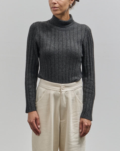 7115 Yak Ribbed Roll-Neck Sweater, Charcoal – Glasswing