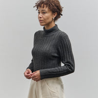 7115 Yak Ribbed Roll-Neck Sweater, Charcoal