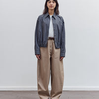 Cotton Curved Pants, Camel