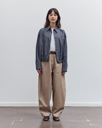 Cotton Curved Pants, Camel