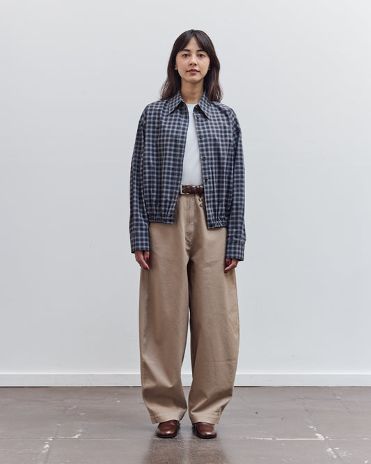 Cotton Curved Pants, Camel