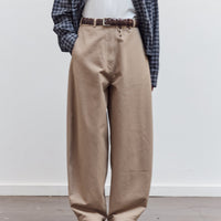 Cotton Curved Pants, Camel