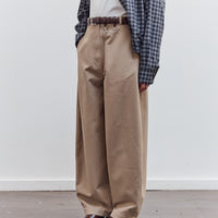 Cotton Curved Pants, Camel