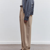 Cotton Curved Pants, Camel