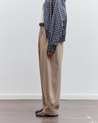 Cotton Curved Pants, Camel