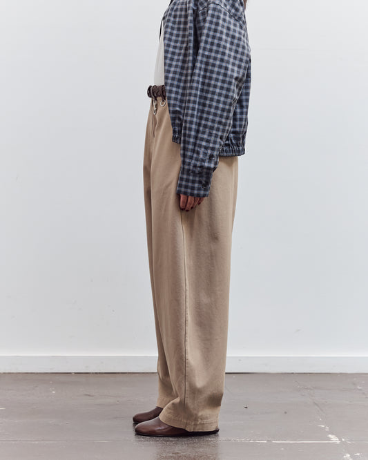 Cotton Curved Pants, Camel