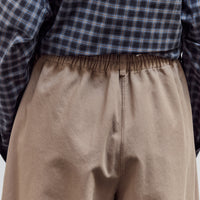 Cotton Curved Pants, Camel
