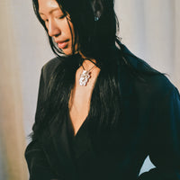 Agmes Ilona Pendant, Sterling Silver with Black Cord