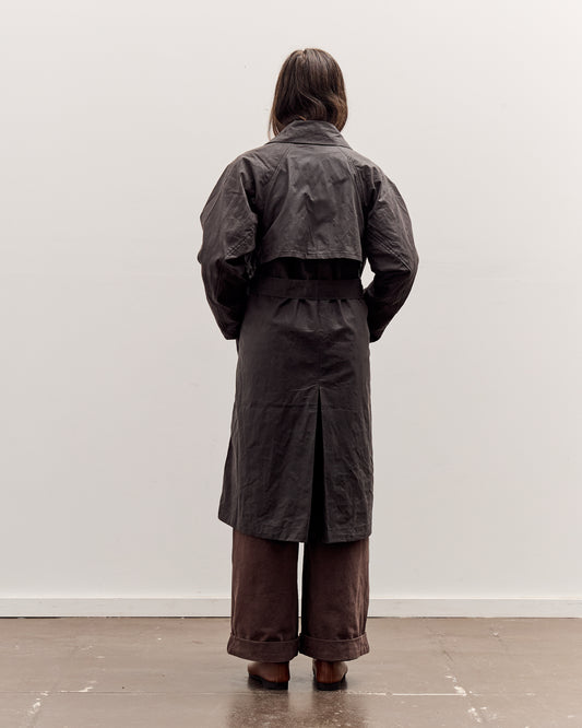 7115 by Szeki Spring Trench Overcoat - Waxed Edition, Charcoal