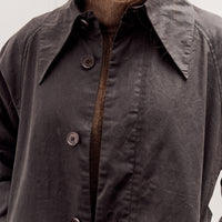 7115 by Szeki Spring Trench Overcoat - Waxed Edition, Charcoal