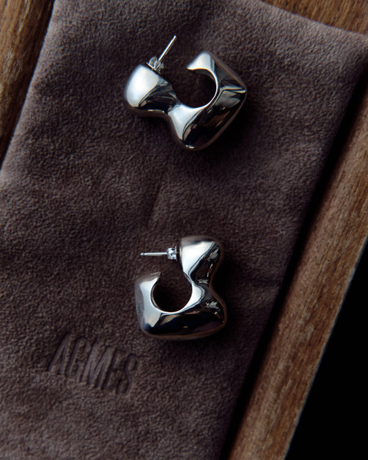 Agmes Bubble Hoops, Sterling Silver