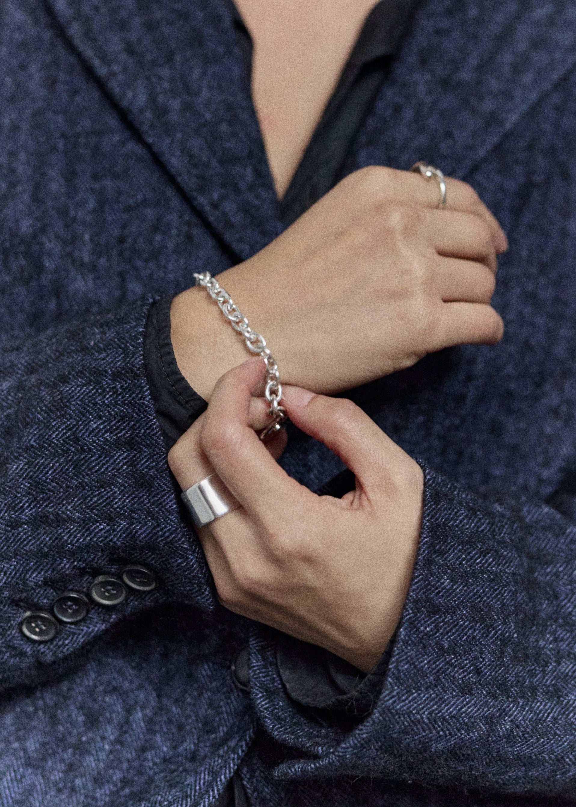 Agmes Classic Chain Bracelet, SIlver – Glasswing