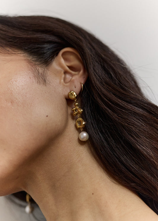 Agmes Diane Earrings, Gold Vermeil