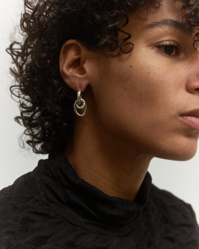 Agmes Ellipses Hoops, Sterling Silver