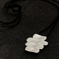 Agmes Ilona Pendant, Sterling Silver / Black Cord