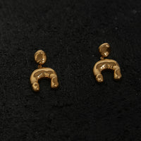 Agmes Wishbone Earrings, Gold Vermeil