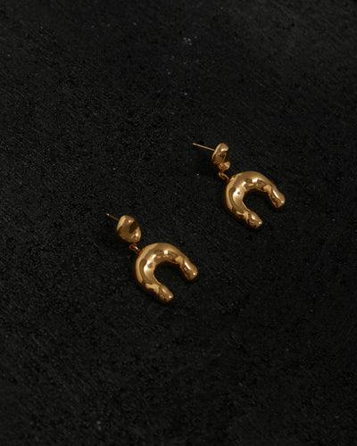 Agmes Wishbone Earrings, Gold Vermeil