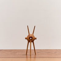 Aleph Geddis Wood Sculpture, Littles Round Portal Buddy #55