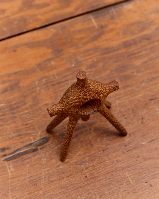Aleph Geddis Wood Sculpture, Littles Round Portal Buddy #51