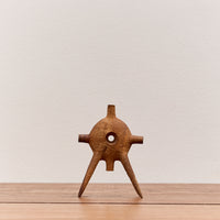 Aleph Geddis Wood Sculpture, Littles Round Portal Buddy #49